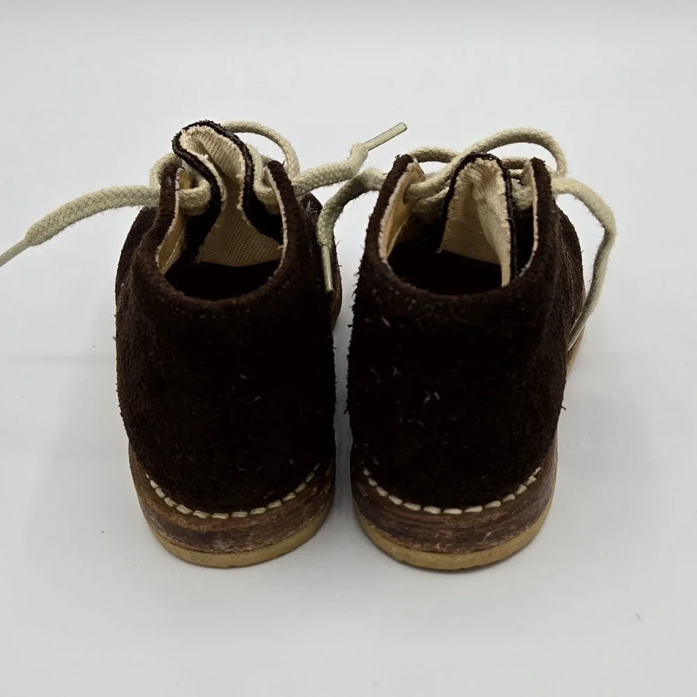 Vtg Kalisteniks Brown Lace Up Suede Toddler‎ Shoes  4 1/2 D